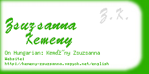 zsuzsanna kemeny business card